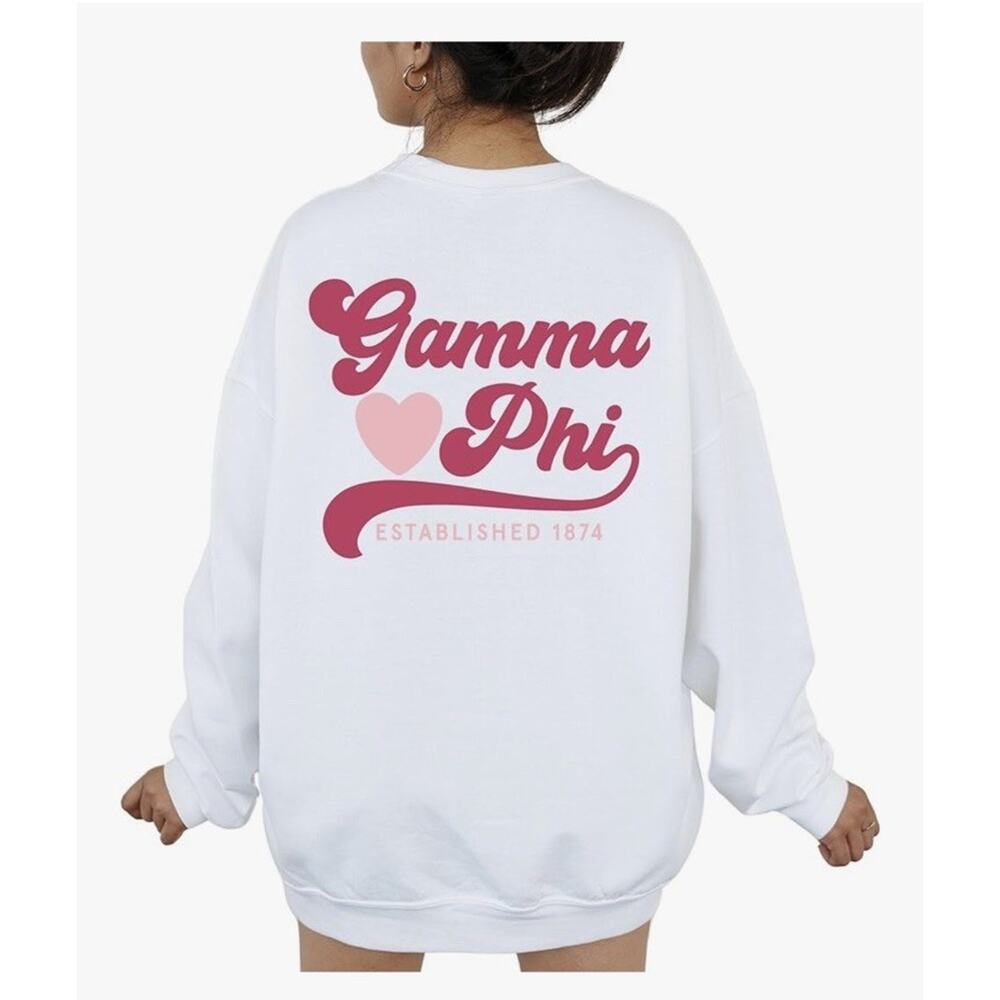 Sorority Gamma Phi Beta Sweatshirt College Greek Life Women Plus 2X Long Sleeve‎